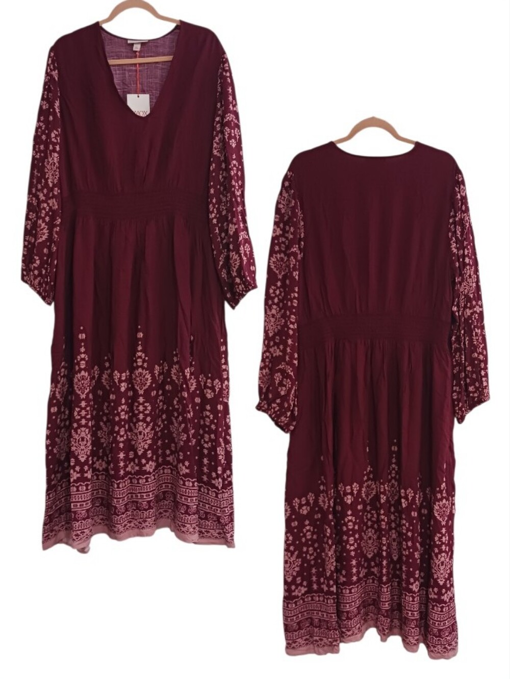 Knox Rose Smocked Waist Midi Dress - Picture 2 of 7